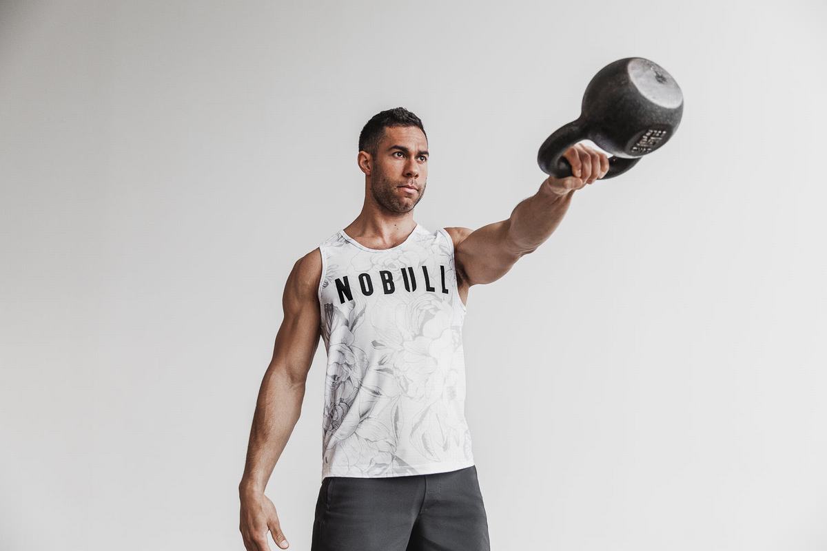 Nobull Men\'s Tank Tops Grey | Australia (TY2384)